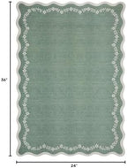 GarveeHome Scalloped Entryway Rug 2x3 Sage Green Washable Front Door Rug - Image 2