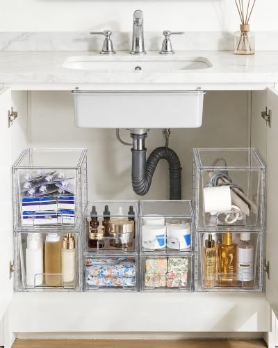 Vtopmart 8 Pack Clear Pull-Out Under Sink Organizer Set by Vtopmart