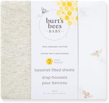 Bassinet Sheet, Infant Fitted BEESNUG Cover, 100% Organic Cotton, Soft Unisex - Image 2