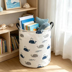 Foldable Waterproof Round Fabric Laundry Basket Home - Image 3