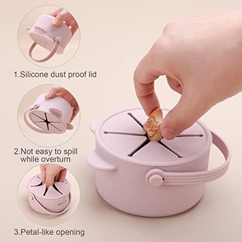 Snack Cups for Toddlers, Baby Snack Containers, Silicone Toddler Snack Cups No - Image 4