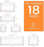 Criusia Drawer Organizer, 18 Pack Large Clear Plastic Kitchen Drawer Organizers - Image 2