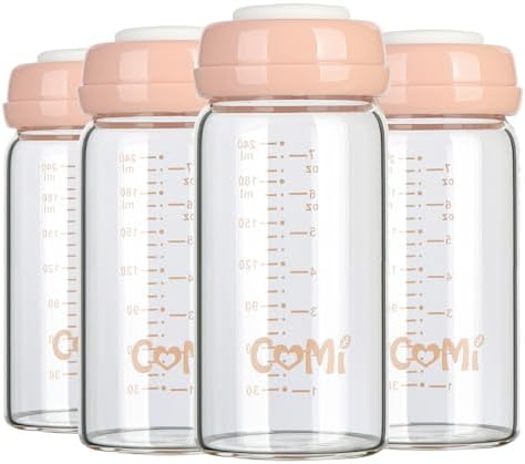 COMI Wide Neck Glass Breastmilk Collection n Storage Bottle, 8oz by COMI