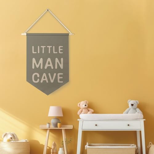 Qpenm Little Man Cave Hanging Wall Canvas Banner, Kids Playroom Hanging Pennant - Image 5