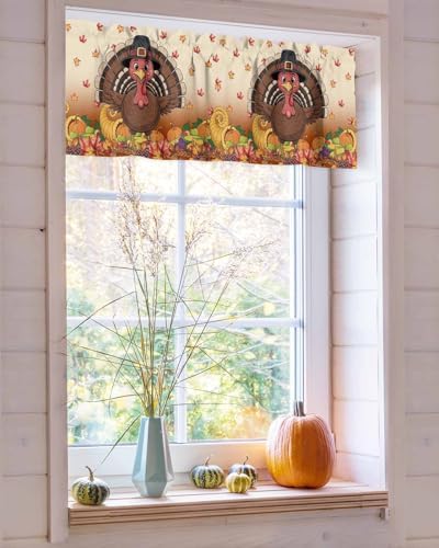 Vandarllin Fall Thanksgiving Kitchen Curtains Valances - Image 3