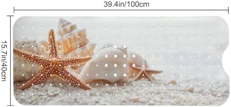 LNOND Summer Beach Bathtub Mat Non Slip, 40 X 16 Inch Tub Mat - Image 2