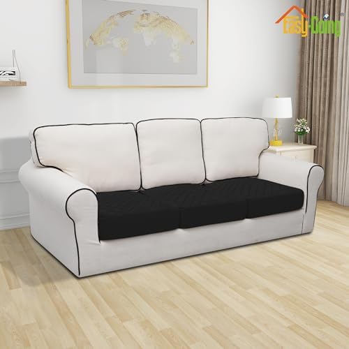 Easy-Going Waterproof Cushion Covers Set, Quilted Stretch 3-Piece Sofa Seat - Image 2