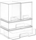 Vtopmart Clear Stackable Storage Drawers Set of 4, Baby Bottle Organizer by Vtopmart