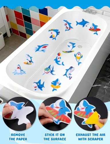 26Pcs Non Slip Bathtub Stickers, Cute Shark Stickers - Image 3