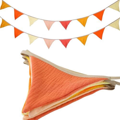 19.6ft Pennant Banner Flags Orange, Garland Triangle Bunting Flag Banners by Uorbmaio