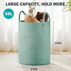YOUDENOVA Cotton Rope Laundry Hamper Basket, 58L Blanket Basket - Image 3