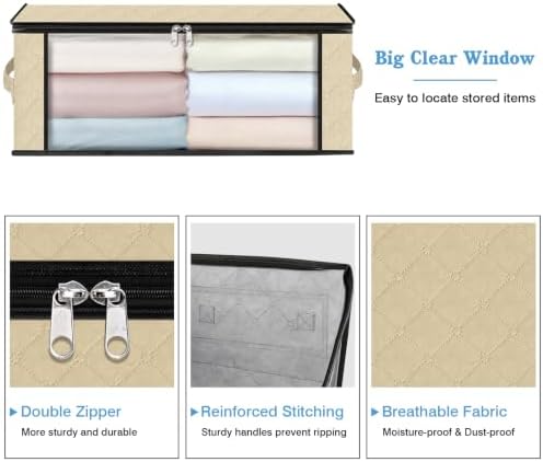 HomeHacks 3-Pack Clothes Organizer Storage Bags, 35L Storage Bins - Image 4