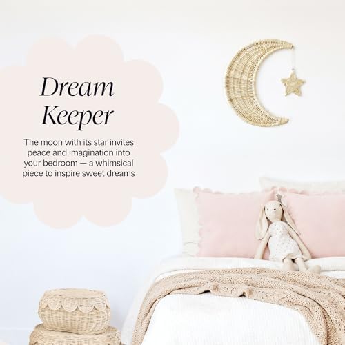 BEBE BASK Handmade Rattan Moon Wall Decor - Image 6