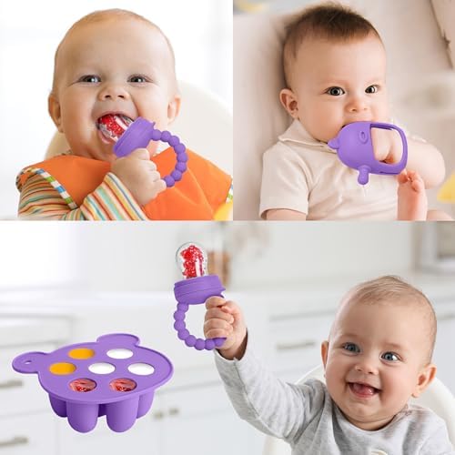 3-in-1 Baby Food & Fruit Feeder Set – Breastmilk Popsicle Mold - Image 4