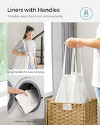SONGMICS Laundry Hamper with Lid, 17.2 Gallon Synthetic Rattan Clothes Laundry - Image 6