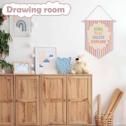 Ghueghe Pastel Boho Playroom Canvas Banner Wall Decor - Image 5