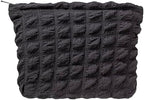 Flat Makeup Bag for Women, Zipper Cosmetic Pouch for Purse, Bubble Black by PAZIMIIK