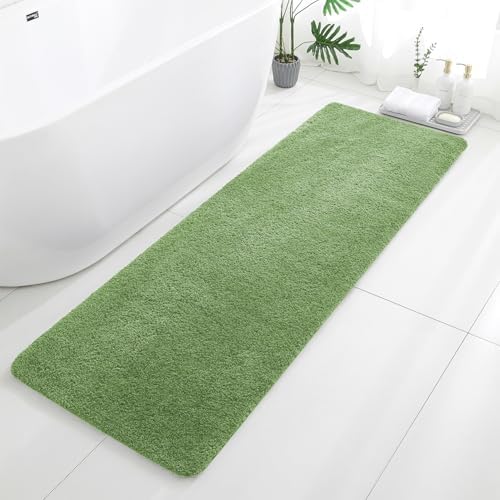 Polyester Bathroom Runner Rug 24"x72" Hunter Green, Soft Bath Mat by Kildoss