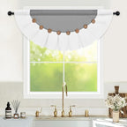 FRAMICS Farmhouse Valance Curtains, Boho Cotton Linen Kitchen Valance, Country - Image 3