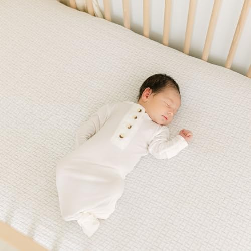 Crane Baby Neutral Hashtag Fitted Crib & Toddler Sheet, 100% Cotton, Breathable - Image 5
