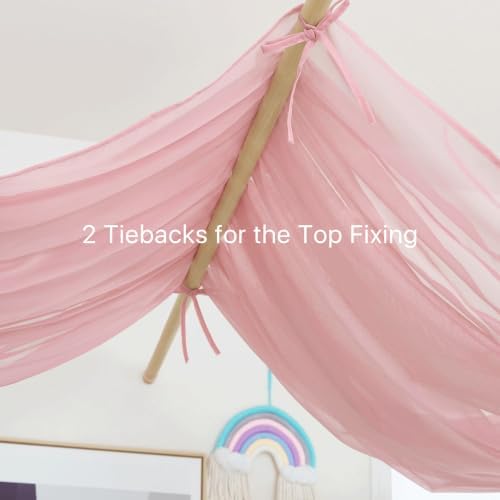 NICETOWN Baby Pink Girls Room Bed Canopy - Image 3