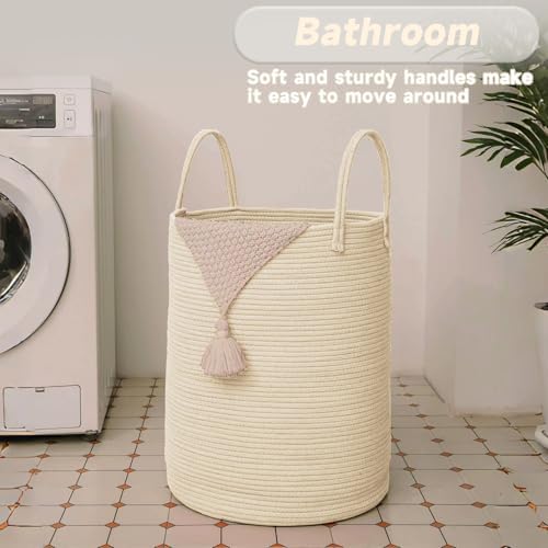 JMvicyroam 100L Cotton Rope Laundry Basket Hamper - Image 5