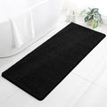 Chenille Bathroom Runner Rug 24"x60" Black, Plush Bath Mat by Kildoss