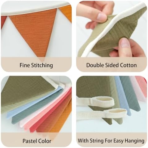 Fabric Triangle Banner Pennant Flags Palyroom Bunting Classroom Decor - Image 4