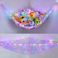 Stuffed Animals Hammock with LED Light Toy Net Room Decor Corner Storage by UnicornCastle