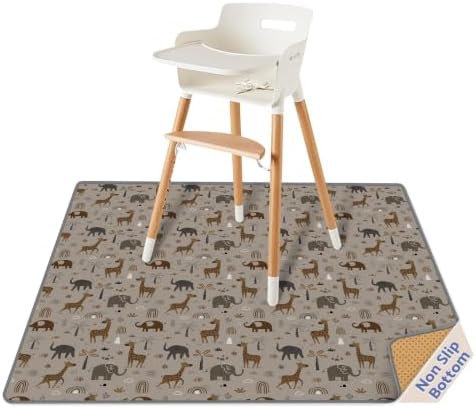 Blissful Diary Baby Splat Mat for Under High Chair, 50.4 x 50.4 Inch Wipeable by BlissfulDiary