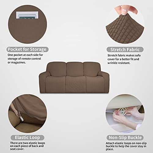 Easy-Going 100% Dual Waterproof Recliner Sofa Cover, 8-Pieces Stretch Relining - Image 5
