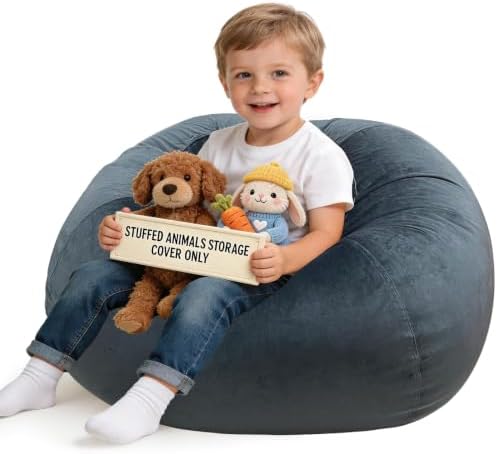 Lukeight Stuffed Animal Storage Bean Bag Chair Cover by Lukeight