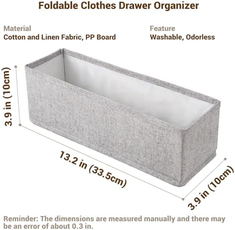 MURRI&MURRDI Mini Foldable Clothes Drawer Organizer 6 Pcs, Narrow Fabric Drawer - Image 2