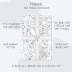 Butterblu Frankie Fitted Crib Sheet 100% Organic Cotton, Puppy Party - Image 2