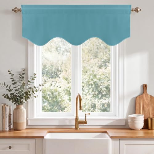 NICETOWN Teal Blue Blackout Window Curtain Valance - Image 5