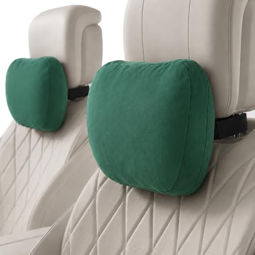 2 PCS Car Pillow for Driving Seat Soft Suede Headrest Neck & Lumbar Support by GoodpillowBetterdriver