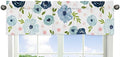 Sweet Jojo Designs Navy Blue and Pink Watercolor Floral Window Treatment Valance by SweetJojoDesigns