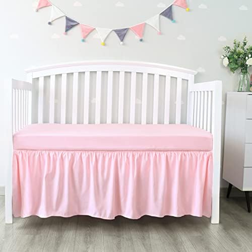 Crib Bed Skirt 14" Drop, Fits 28"x52" Crib, Adjustable by Bilobanbabybedding