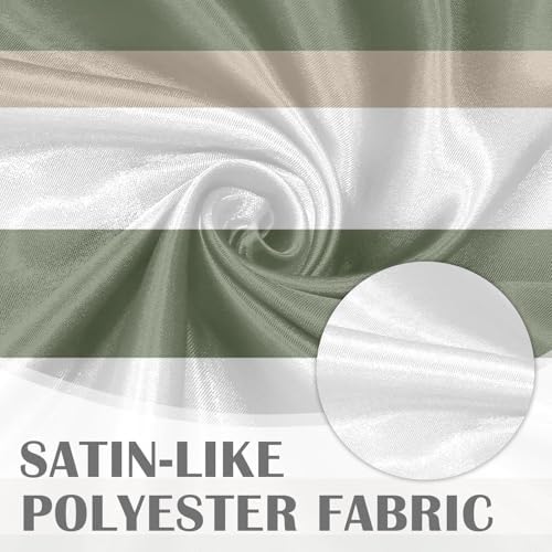 Emvency Valances for Windows, 2 Pack, 52x18 Inch, Sage Striped - Image 4