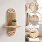 Artilady Boho Wall Decor Wood Shelves, Hanging Storage Candle Plant Holder - Image 6