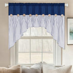 ASPMIZ Farmhouse Cotton Linen Swag Valances - Image 3