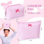 Huhumy 2 Pcs Makeup Bag Set for Women, Bow Stripe - Image 4