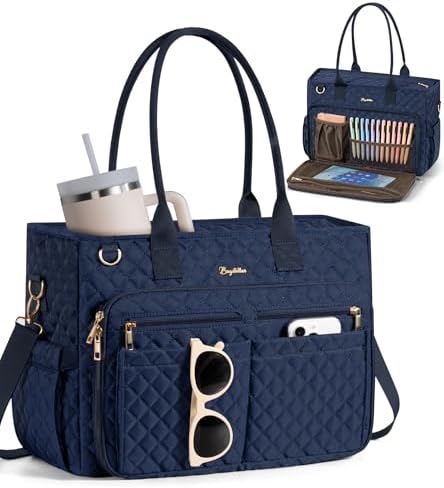 Bagstellar Teacher Tote Bag for Women, 15.6" Laptop Work Tote Computer Bag by Bagstellar
