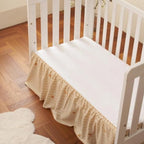 Crib Skirt with Platform, Ruffled Wave Design Baby Bed Skirt - Image 5