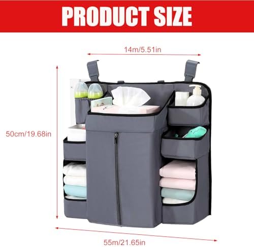 Diaper Organizer for Cribs And Changing Table, Hanging Diaper Caddy - Image 6