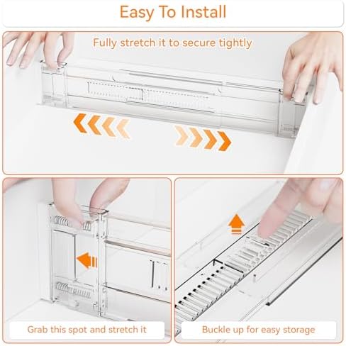 Yieach 8 Pack Clear Expandable Deep Drawer Separators From 15 to 21'' - Image 5
