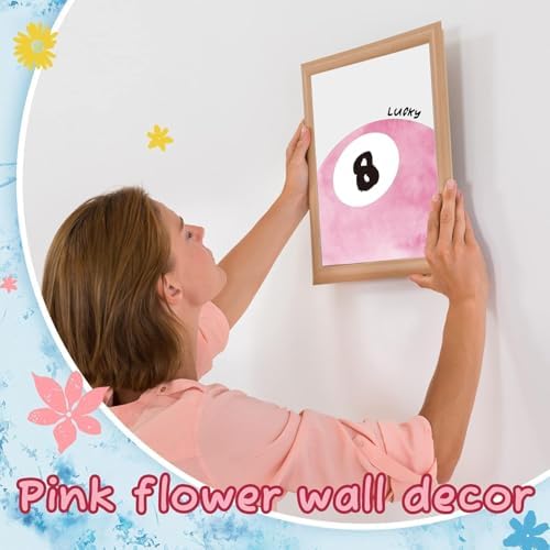 JBZZD Pink Coquette Canvas Wall Art Set of 3 Trendy Preppy Disco 8 Ball Cherry - Image 5