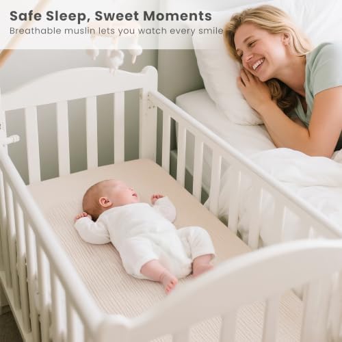 Konssy 2 Pack Muslin Bassinet Sheets - Image 2