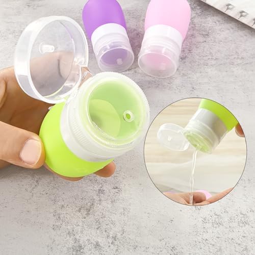 Mziart Travel Bottles for Toiletries, TSA Approved 2oz Silicone Travel Size - Image 2