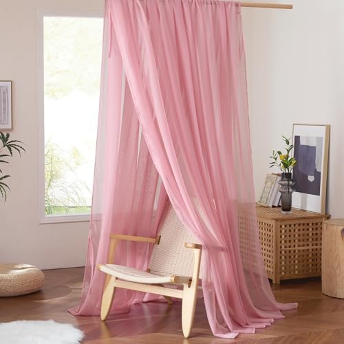 NICETOWN Pink Bed Canopy for Nursery - Image 7